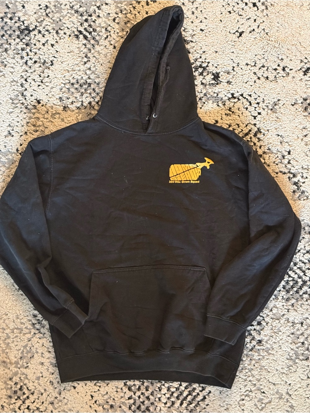Black Hoodie with Yellow Chest Logo - Unbranded